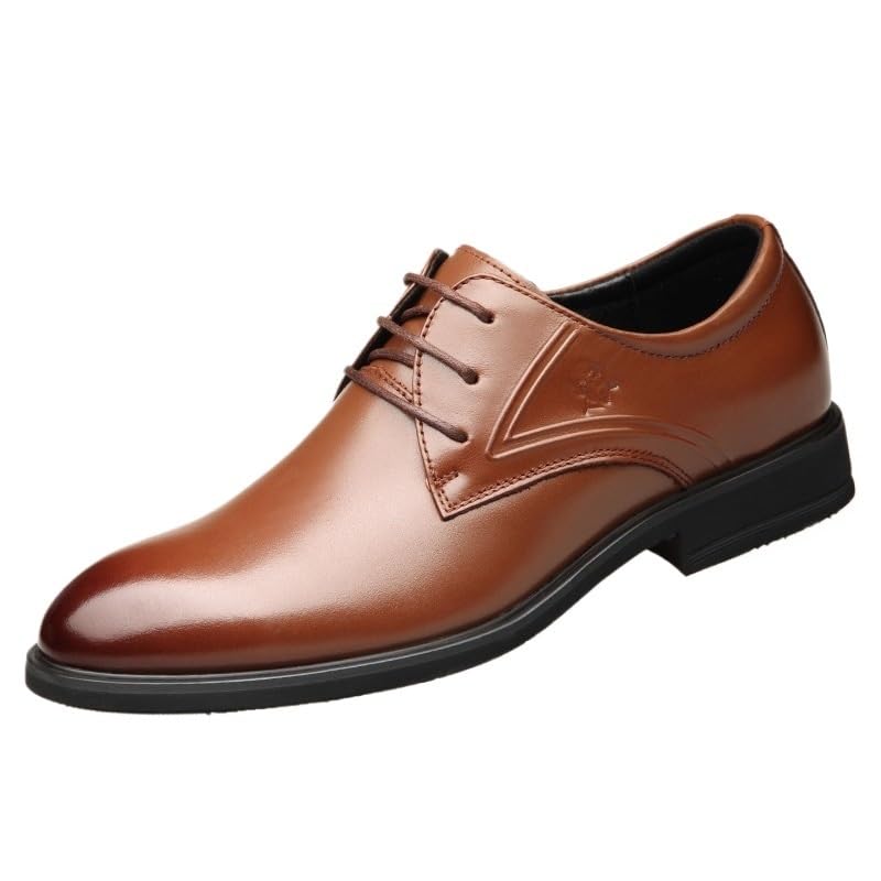 Men's Walking Oxford Shoes Genuine Leather Lace-Up Vintage Dress Shoes Wedding Business Work Office Casual Formal Derby Shoes