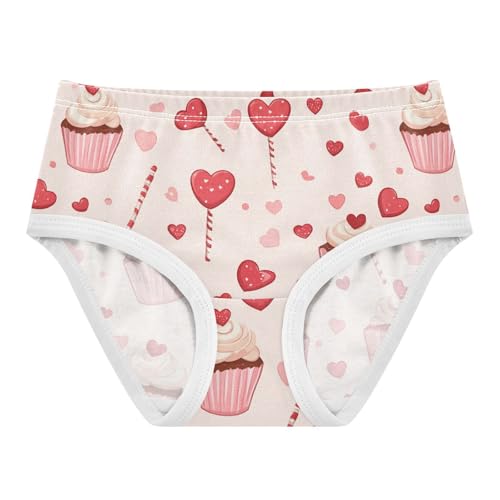Wusikd Cupcakes Girls' Underwear Cotton Heart Girls Briefs Soft Toddler Underwear 2T