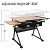 Drafting Table Drawing Desk Reclining Tiltable Tabletop Bundle Set with Stool and 2 Storage Drawers Art Writing Reading Workstation for Office and Home