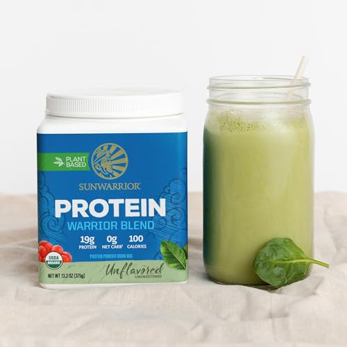 Image of Sunwarrior Organic Plant Based Protein Powder | Vegan Organic Protein Powder Unflavored with BCAA Amino Acids & Hemp Seed Pea Blend | Non-GMO Soy Dairy Filler & Gluten Free (Unflavored, 15 Servings)