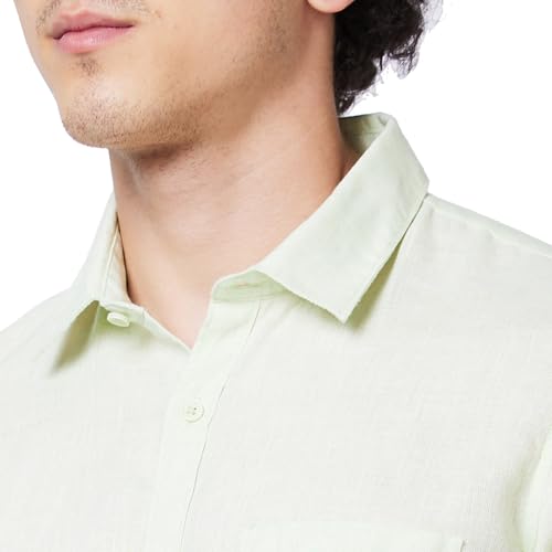 Image of Spykar Men's Regular Fit N /A Half Sleeve Solid Casual Shirts