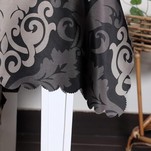 Image of Styleys Dining Chair Cover with Table Covers for Kitchen Waterproof Dining Table Cloth (1 Table Cover + 4 Chair Cover, Royal Black /Gold, CTSLMC123)