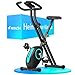 MERACH Folding Exercise Bike, Home Trainer with LCD Display, 16-Level Magnetic Resistance Foldable Stationary Exercise Bike, Comfortable Seat, Space-Saving, Capacity 136KG