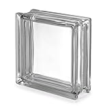 Seves Glass Block | 1919/8 Clearview Craft Block with Hole & Cap | Hollow Clear Glass Block for DIY Displays, Lights, Photos, Rocks & Keepsakes | 7.5' Clear Glass Craft Block