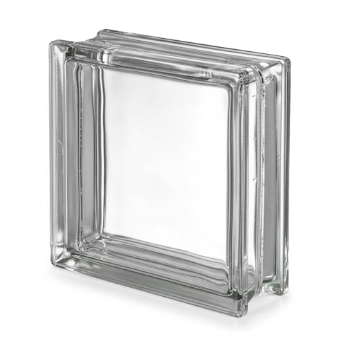 1919/8 Clearview Craft Block by Seves Glass Block | Glass Block with Hole & Cap | Hollow Clear Glass for DIY Displays Lights Photos Rocks & Keepsakes | 7.5 Clear Glass Craft Block