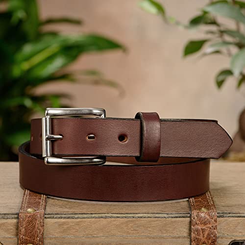 Bullhide Belts Mens Leather Belt For Work, Casual, Dress 1.25" Wide, Brown, 34" #TOP2