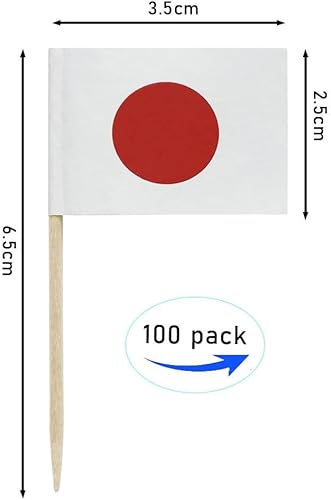 Miniatura 2 de Banderas japonesas con palillos de dientes, pequeñas banderas japonesas en palo, etiquetas para alimentos, etiquetas para fiestas, bufé, cupcakes,