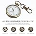 POPETPOP Clip On Pocket Watch: Vintage Quartz Pocket Watches for Women with Clip and Lapel Option - Unisex Hanging Fob for Nurses Doctors (Brown)