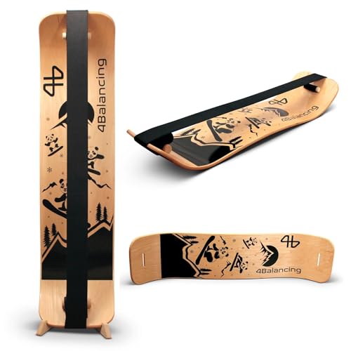 Image of Balance Board for Kids - Slackline Wooden Wobble Board | Balance Trainer for Coordination, Training for Skateboard, Snowboard, Football, Soccer, Baseball, Basketball