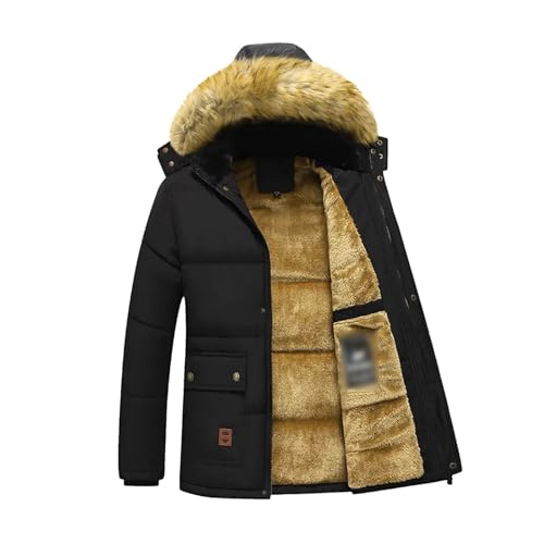 Manteau chaud homme contre le froid avec polaire et capuche