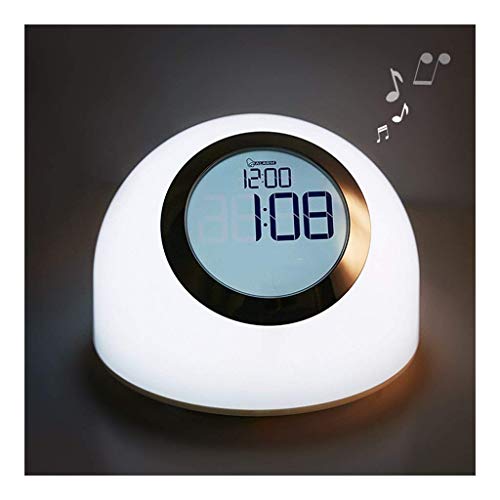 Preisvergleich Produktbild XHH Wecker mit USB-Ladegerät Snooze Nachtlicht Siebenfarbige Hintergrundbeleuchtung Touch Dimmbare Verfärbung Hauptschlafzimmer Nachtbett Kinder Student Silent Design
