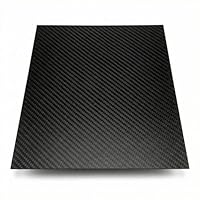 QWORK 3K Kohlefaserplatte, 1 x 200 x 250 mm, Kohlefaser, Schwarz