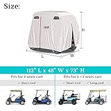 10L0L Universal 2-4 Passenger Golf Buggy Cover for Yamaha, EZGO, Club Car, Waterproof Sunproof and Durable, Silver White - Image 10