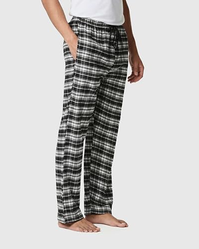 Image of Real Essentials 3 Pack: Men's Soft Cotton Flannel Pajama Pants PJ Lounge Bottoms Elastic Waist Pockets (Big and Tall)