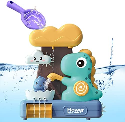 Baby Bath Toys - Bathtub Toys Cute Dinosaur Shower Waterfall Water Station Toy with Cup, Bath Baby Toy for 1,2,3+ Year Old Boy Girl Toddler Gift Toys