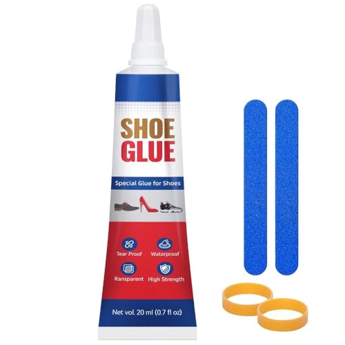 20ML Professional Shoe Glue - Strong Waterproof Shoe Repair Glue for Leather, Rubber, Vinyl & Boots | Transparent Flexible Bond | Sole & Heel Fix Kit with Metal Nozzle (20ml x 1 Pcs)