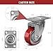 3 Inch Heavy Duty Casters, Swivel Caster Wheels, Polyurethane on Steel Wheel- Casters Set of 4 with 1400 lb Capacity, Caster Wheels for Furniture Workbench Cart (4 Swivel)