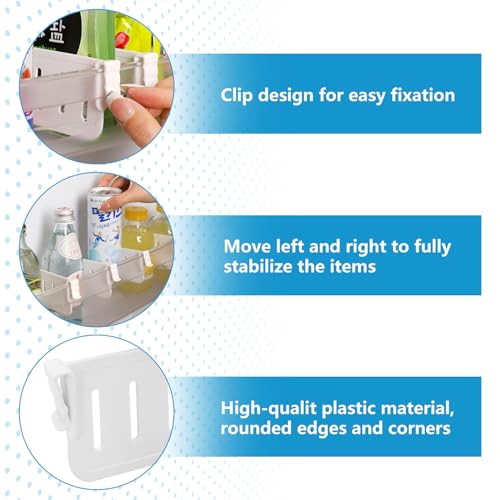 Jiehaojia 16 Stück Kühlschrank Organizer, Kühlschrank Flaschenhalter, Kühlschrank-Trennwände, Kühlschrank Trenner für Küche, Gefrierschrank, Schublade und Aufbewahrung zu Hause