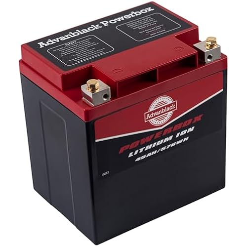 Advanblack Lithium Motorcycle Battery, Powerbox 45Ah/576Wh, 615CCA, LiFePO4 Battery, Replacement YTX30, Come with Charger Fit for Harley Touring Road Glide, Street Glide, Road King