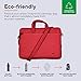 Trust Bologna Slim Laptop Eco Tasche bis 16 Zoll aus Recyceltem Kunststoff, mit Schultergurt, Nachhaltige Umhängetasche für Reisen, Business, Büro, Schule - Rot