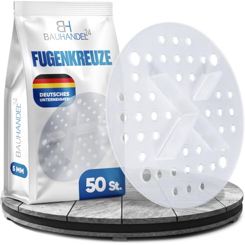 Bauhandel24 Fugenkreuze 5mm für Terrassenplatten Plattenlager Auflage Pads mit Teller Außenbereich Kiesbettlager Splittbettlager Transparent