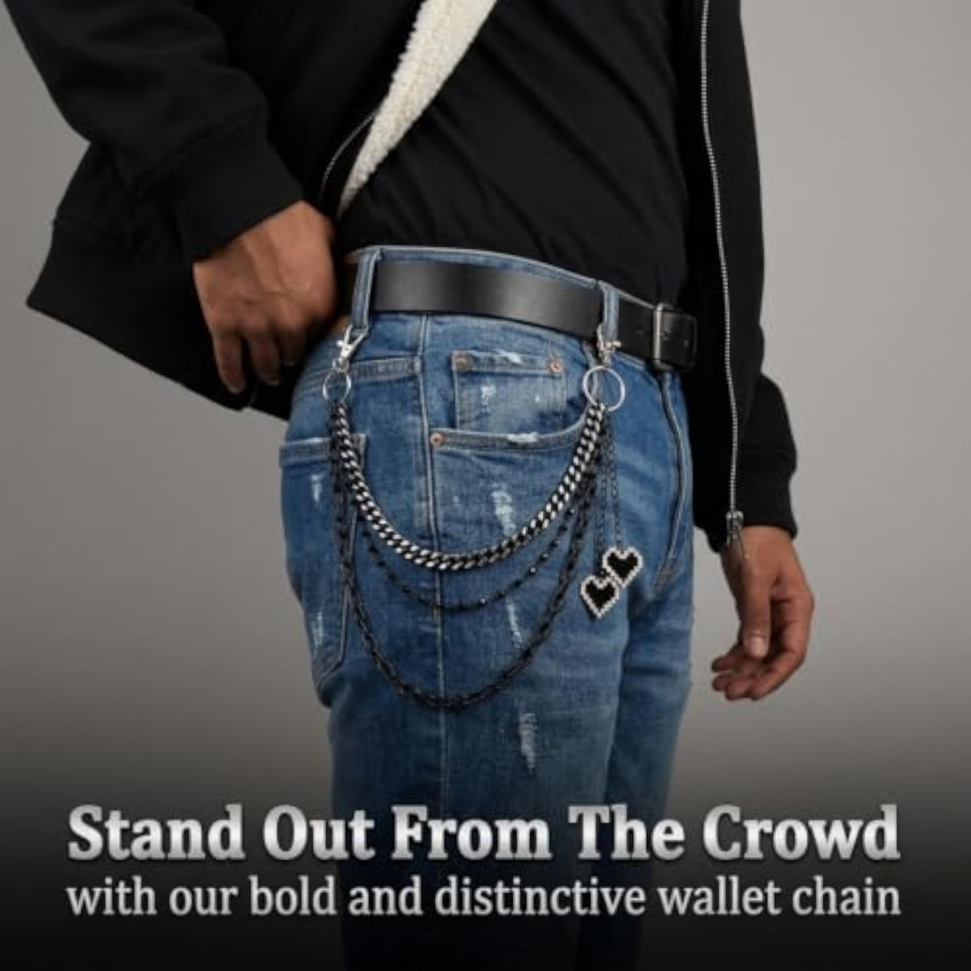 Double Layer Skull Charm Pants Chain for Jeans