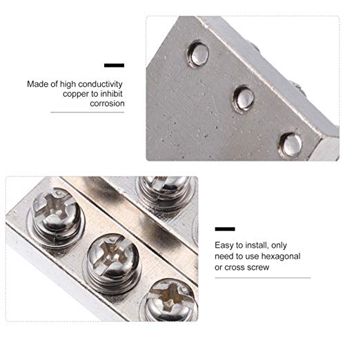 UKCOCO 4Pcs Barra de Aterramento de Terminal de Cobre ElÃ©trico de 6 Furos para Gabinete de Distribu