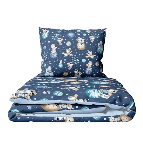 Baby Comfort Parure de lit 2 pièces avec housse de couette et taie d'oreiller 150 x 120 cm pour lit d'enfant (petit prince)