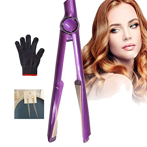 Hair Straightener & Curler 2 in 1,Auto Rotating Ceramic Twisted Curling Straightening Flat Iron, Hair Curler for Travel, Fast Heating Hair Styling Tools with Adjustable Temperature in 4 Gears