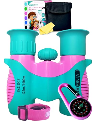 Binoculares para niños 8x21 Turquesa con estuche y accesorios miniatura 1