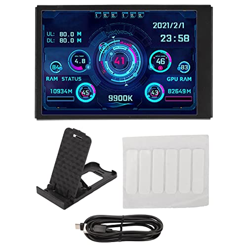 Image of 3.5In Computer Temp, Full View Display Small Screen Monitor for aida64 Pc CPU Hard Disk Data Black (Black)