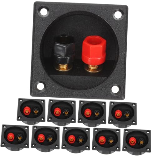 Lurrose 10Pcs Loudspeaker Connector Replacement Subwoofer Terminal Plate for Car Stereo Refits Easy Install Binding Post Durable Terminal Box for Secure Connections