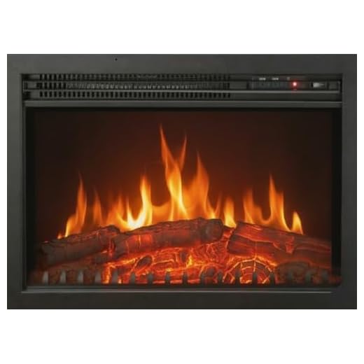 CHEMIN'ARTE Chimenea eléctrica empotrable Oxford con Efecto de Llama Leds - Chimenea eléctrica con calefacción – Inserto de Chimenea - Mando a Distancia - 61x20x45cm