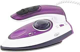 Quest 34030 1000W Travel Steam Iron / Collapsible Ergonomic Handle / 50ml Water Tank / Lightweight & Portable / Non-Stick Soleplate / Dual Voltage For Use At Home & Abroad