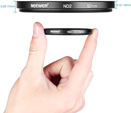 Neewer ND2 / ND4 / ND8 / ND16 Neutral-Density Filter, (52 mm) and Accessory Kit for Nikon D3300, D3100, D3000, D5300, D5200, D5100, D5000, D7000, D7100, DSLR, Lens Pen, Filter Bag
