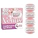 Price comparison product image Gillette Venus ComfortGlide Razor Blades for Women, Pack of 4 Refill Blades