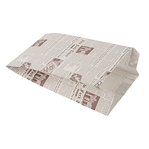 Bag Tek 7" x 3" x 11" Paper 𝐁ags For Snacks, 100 Disposable French Fry 𝐁ags - Greaseproof, For Popcorn, Cookies, Fries, And More, Black Paper Kraft Snack 𝗕ags, Restaurantware by Restaurantware - Image 2