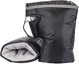 PJIEOSEBY 2 Pièces Gants de Guidon de Moto pour Kawasaki J 125 2016 2020, Gants de Moto d'hiver Étanche Doublure en Peluche Gants de Protection Contre Le Vent et La Neige,A