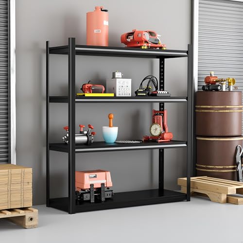 Image of Metal Garage Shelving Unit, Heavy Duty 4-Tier Adjustable Storage Rack, Steel Shelving,2500 lbs Capacity, Industrial Shelves for Heavy Tools and Equipment (4-Tier 54 inch H x 40 inch W x 14 inch D)