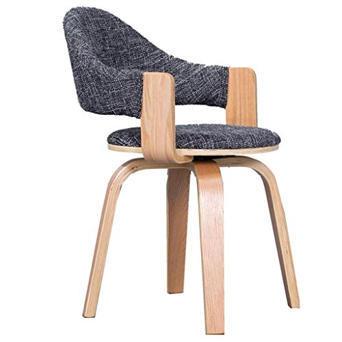 Acquire Dining Chair Rotating Solid Wood Computer Chair Home Fabric Backrest Leisure Chair Office Armrests To Discuss Chair #TOP11
