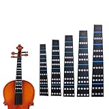 violin 1/8 Diseño inteligente: las pegatinas de digitación de fonemas son patrones de violín 4/4, 3/4, 1/2, 1/4, 1/8 impresos con letras musicales, que pueden ayudarlo a comprender el violín del diapasón y son ideales para niños o principiantes aprender.