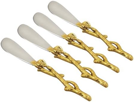 Leeber 70015 Elegance Gilt Leaf Vine Spreaders44; Silver & Gold - Set of 4