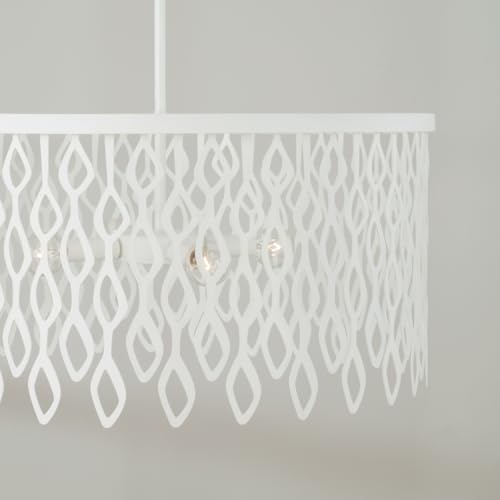 Image of Capital Lighting 352941WE Phoebe Modern Laser-Cut Adornments Lace-Like Pendant, 4-Light 240 Total Watts, 24 inch H x 24 inch W, Matte White