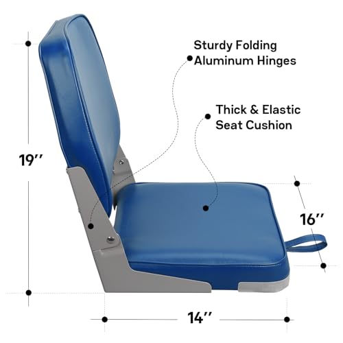 image for ERGOSEAT Low Back Boat Seats Fold-Down Fishing Boat Seat with Backrest
