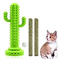WINSONIC Silicon Cactus Cat Dental Chews Toy,Cat Teeth Cleaning Toy with Catnips,Soft and Bite Resistant Cat Chew Stick for Aggressive Chewers,Interactive Cat Toy with Small Bell and Catmint…