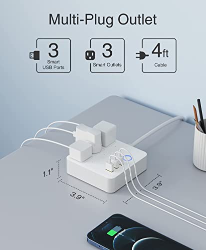 Smart Plug Power Strip+Mini Smart Plug, Wifi Socket Compatible With Alexa And Google Home, #TOP3