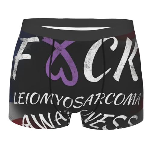 LKESMEOGP Fu-Ck leiomyosarcoma awareness Boxer Brief for Men Breathable Underwear Elastic Boxer Short Leggings Gifts For Boyfriend