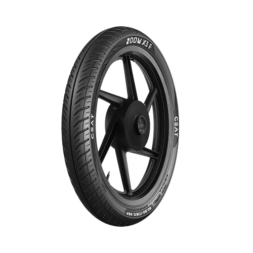 Image of Ceat Zoom X3 90 /90-17 49P Tubeless Bike Tyre, Black