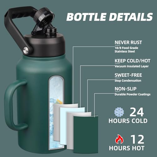 Image of BJPKPK 87oz Stainless Steel Water Bottle, Large Insulated Water Jug