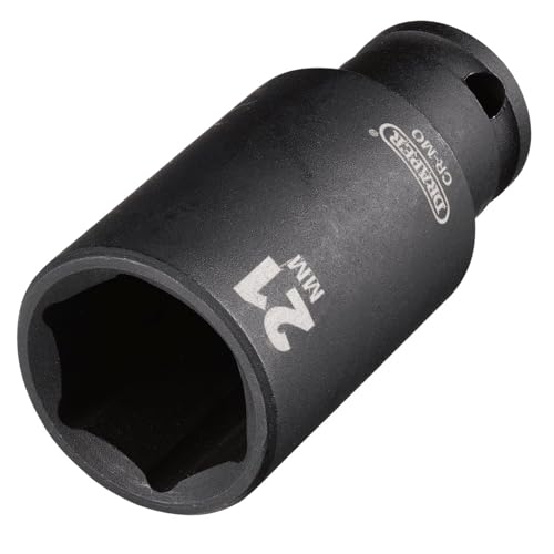Draper HI-TORQ Metric Deep Impact Socket, 3/8" Sq. Dr., 21mm - 20177-6-Point CR-MO Steel